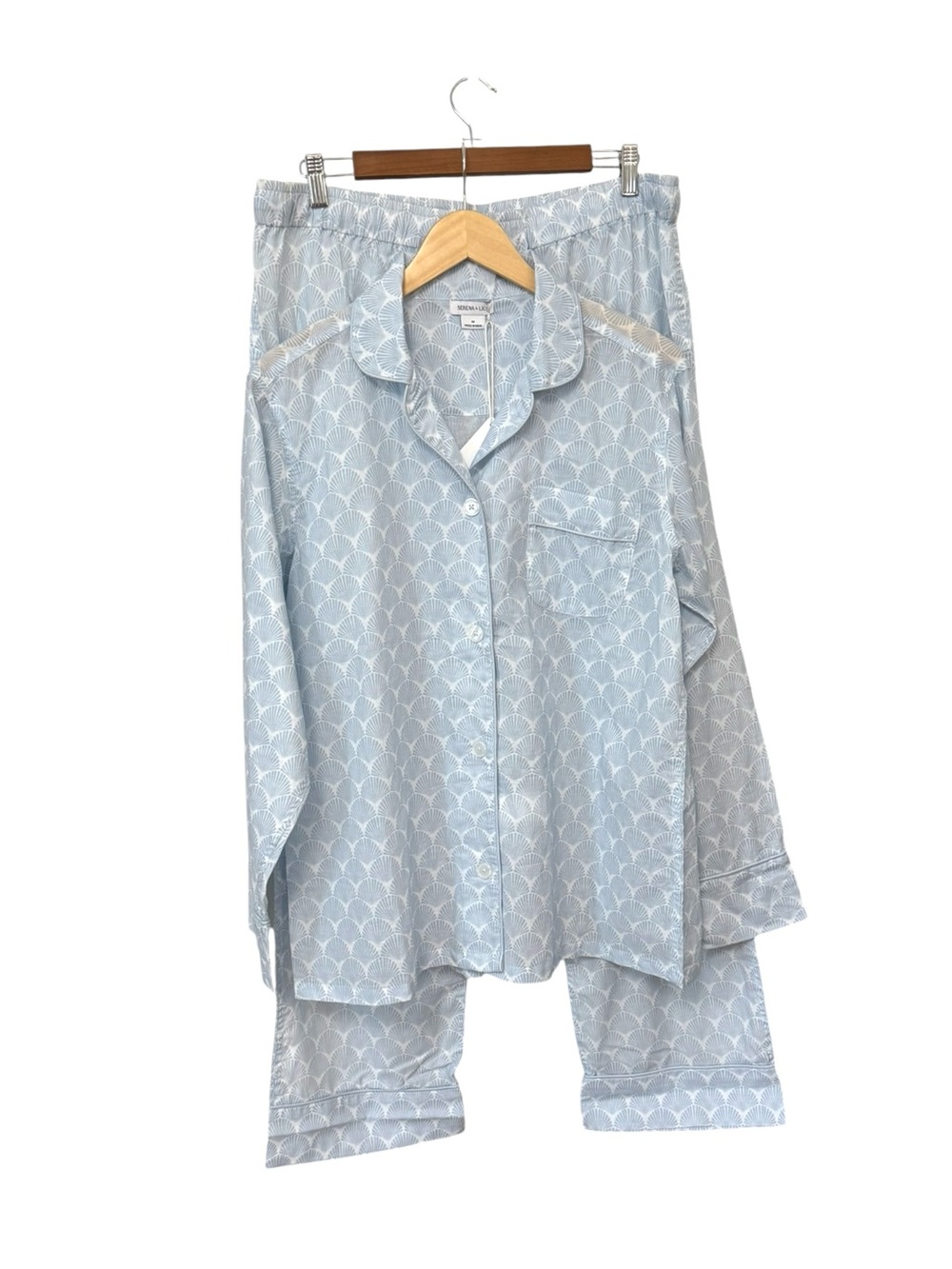 SERENA & LILY | NWT Sandbar Pajamas in Coastal Blue, Size Medium